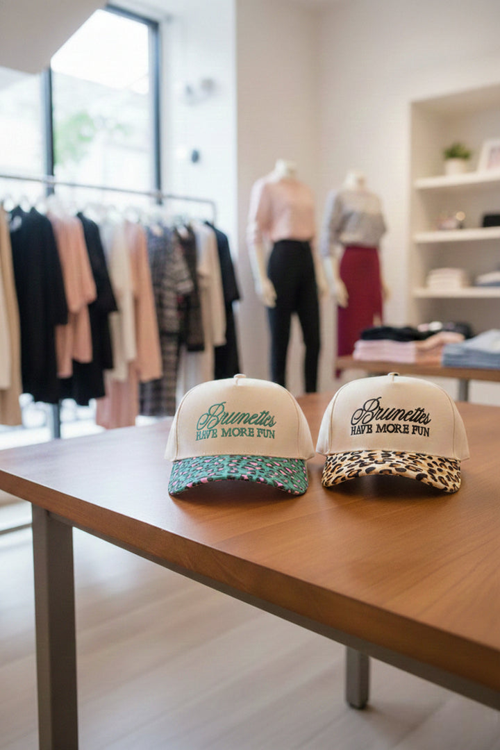 Brunettes have more fun two-tone canvas cotton cap