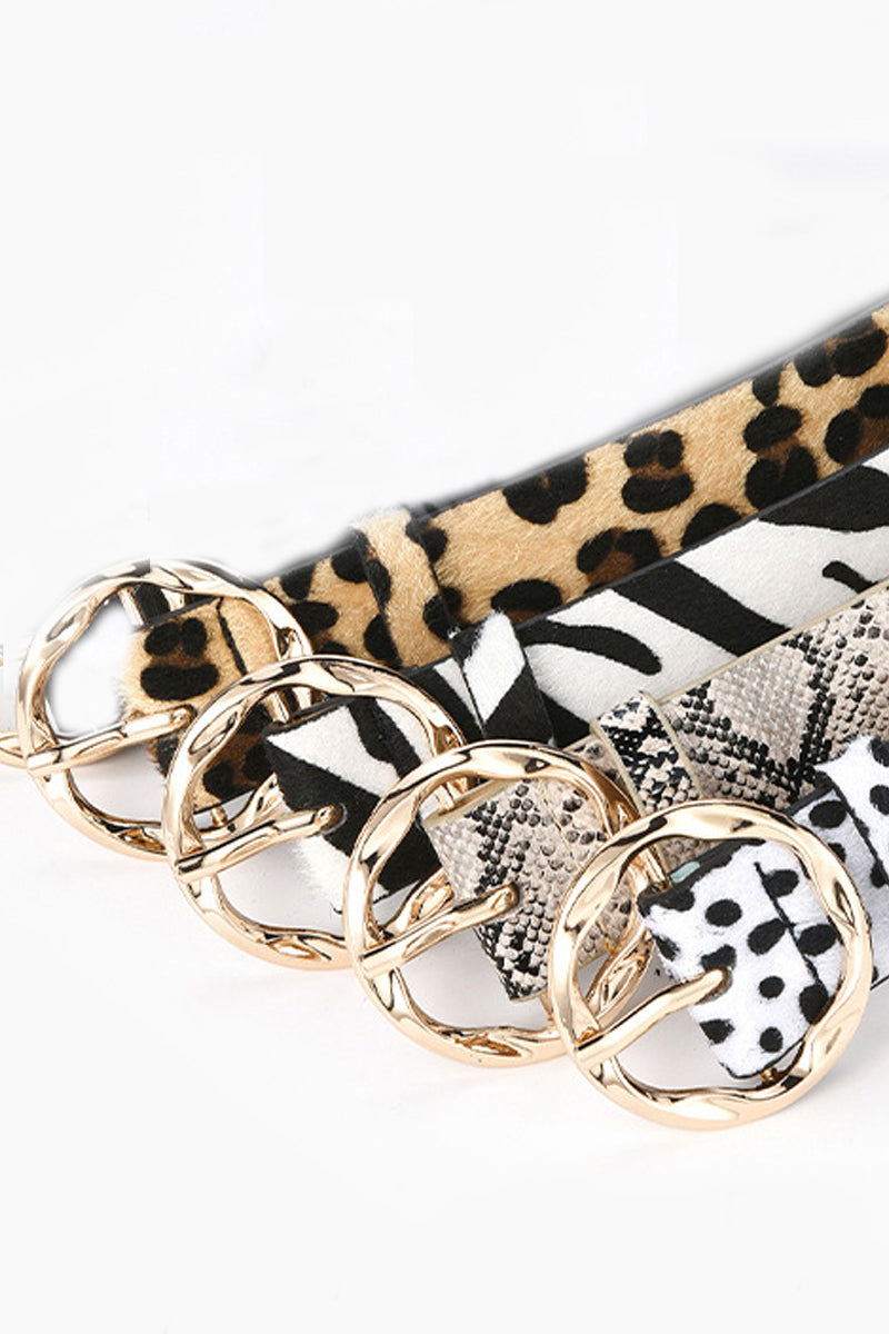 Animal print fashion belt