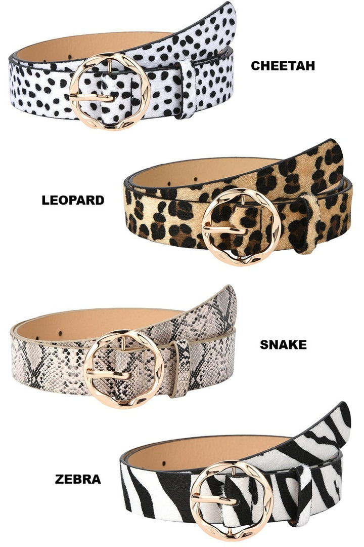 Animal print fashion belt