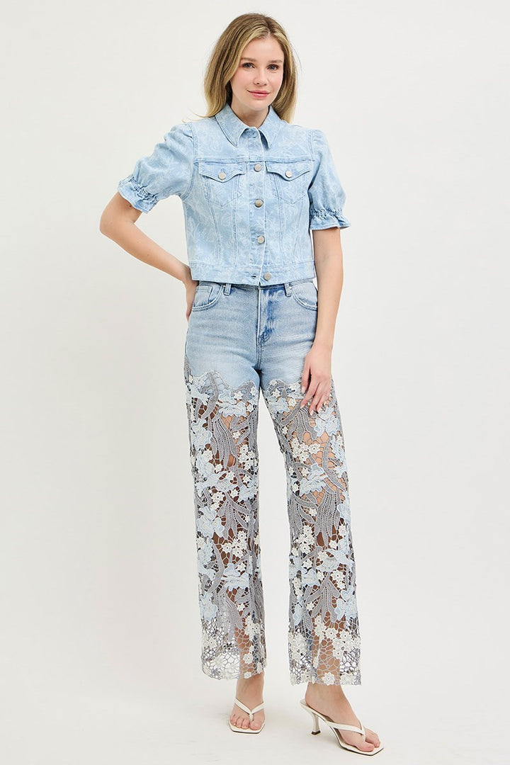 HIGH RISE-CROP STRAIGHT JEANS