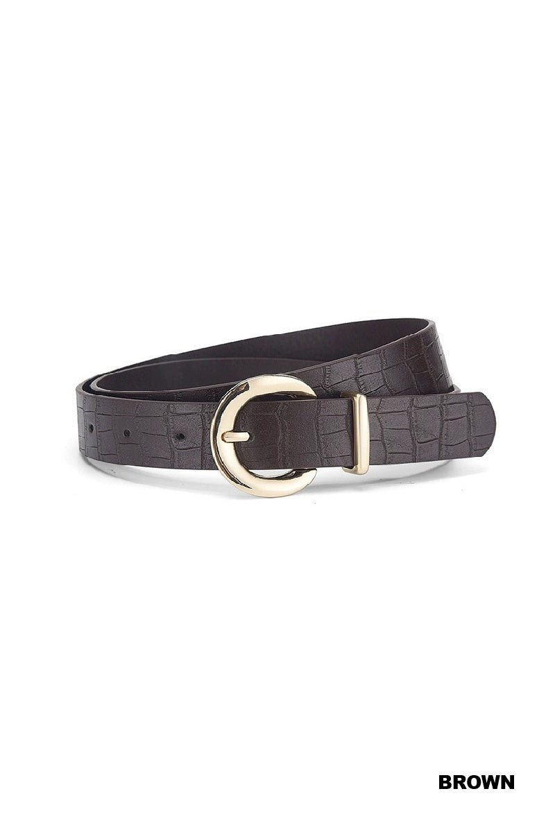Gold pin buckle fashion belt