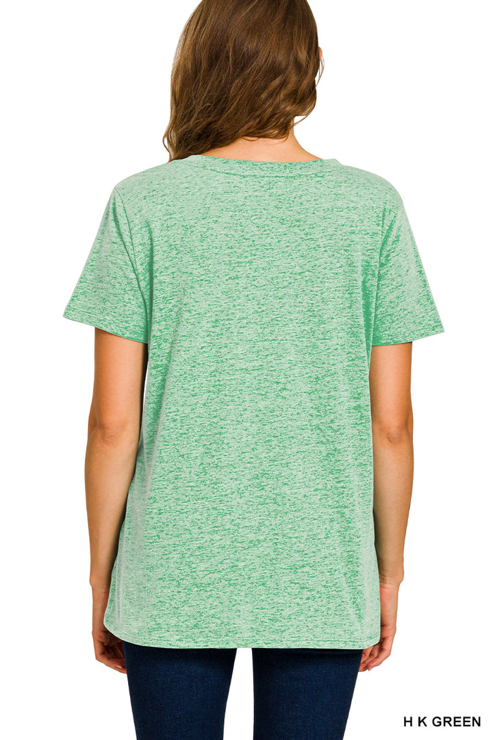 Cotton short sleeve v-neck tee