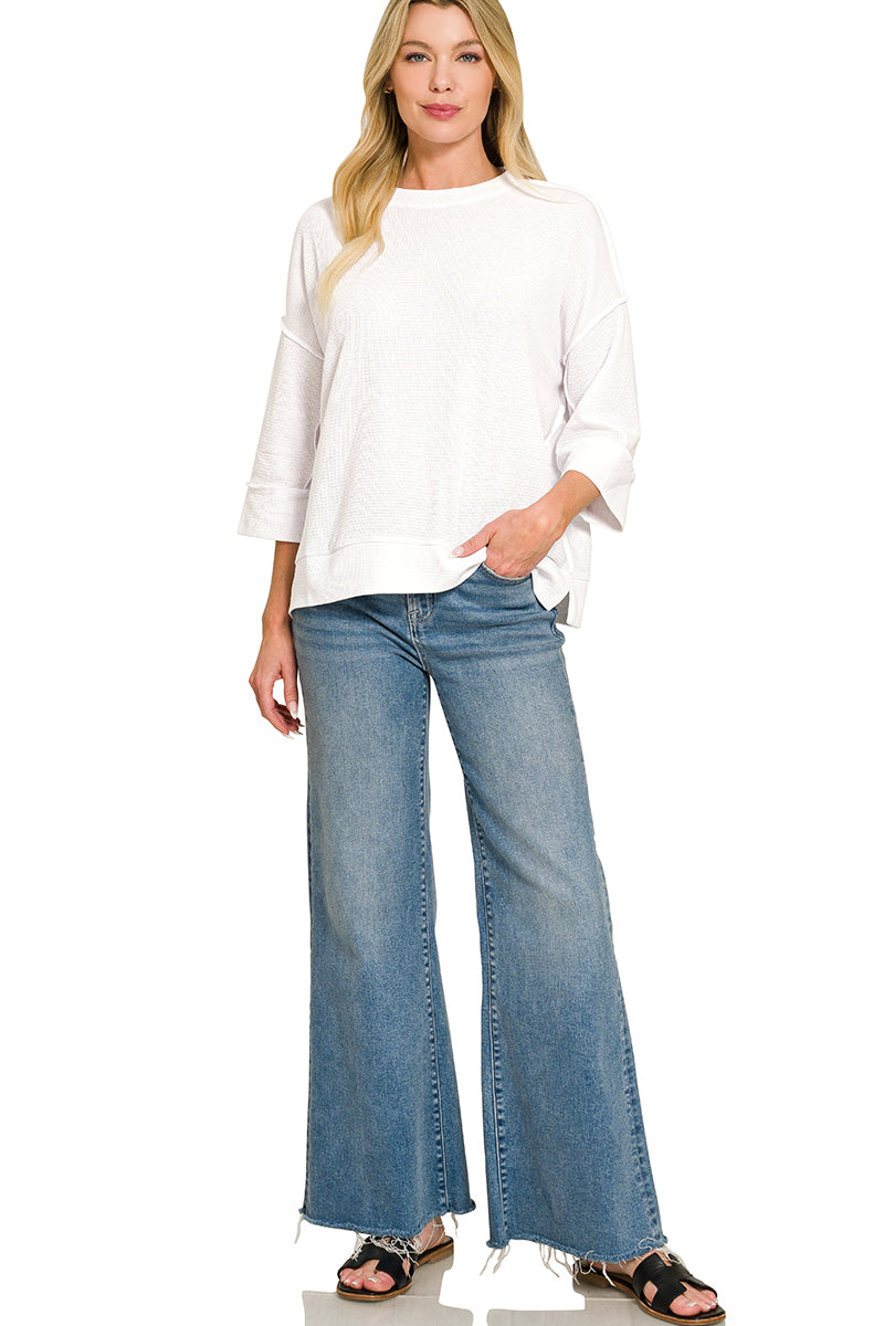Double knit 3/4 sleeve top
