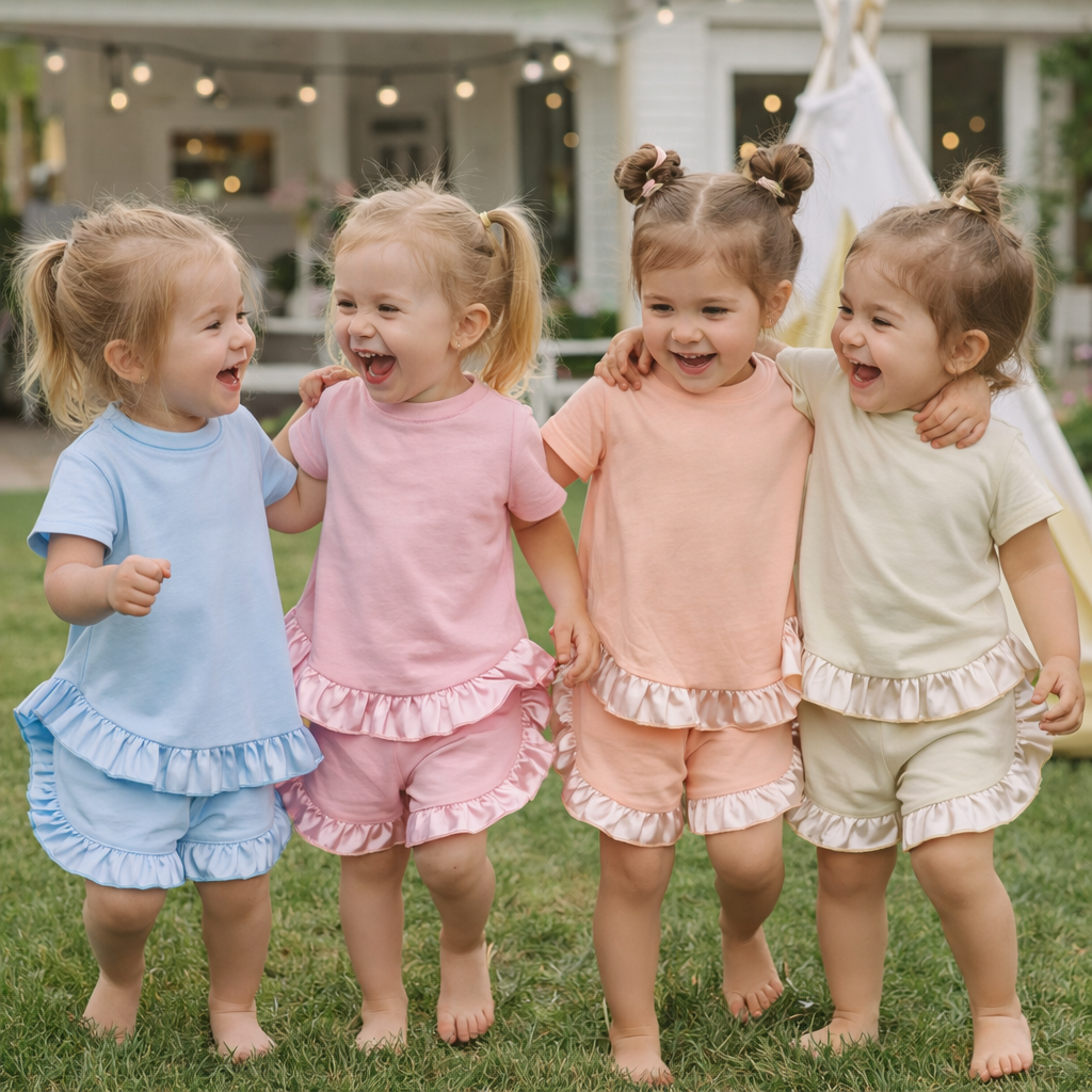 SATIN FRILL SET