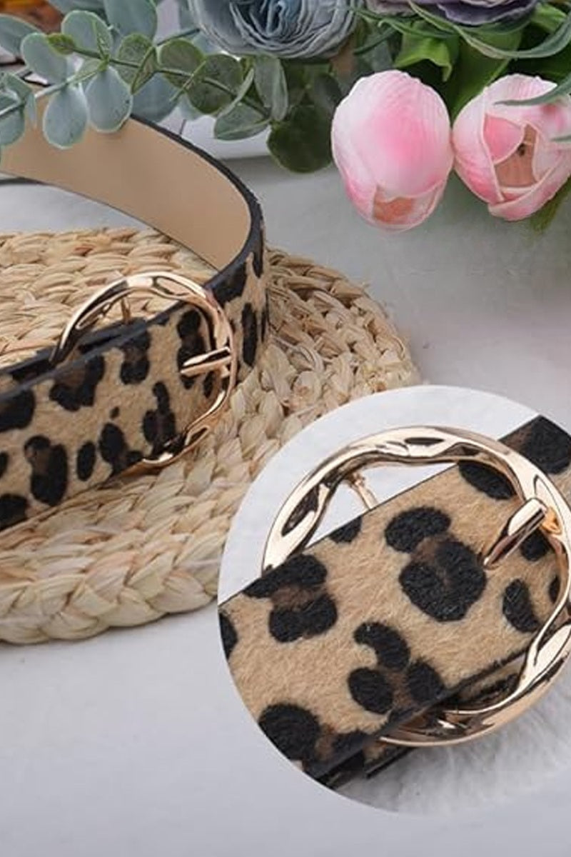 Animal print fashion belt