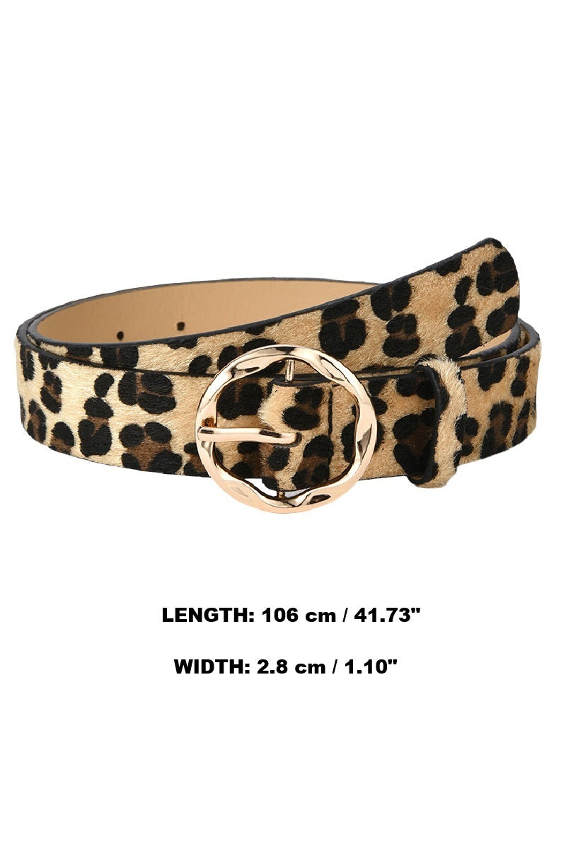Animal print fashion belt