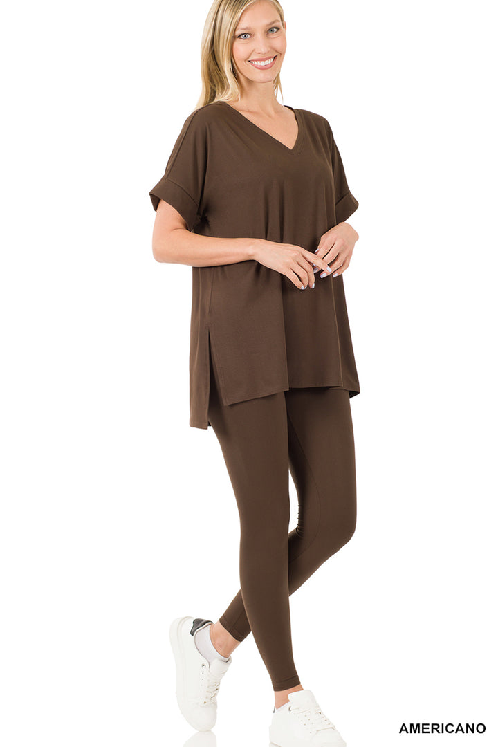 Brushed dty microfiber loungewear set