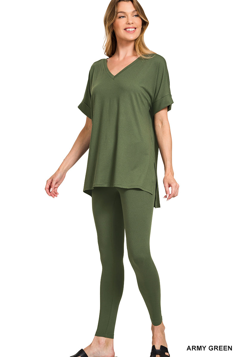 Brushed dty microfiber loungewear set