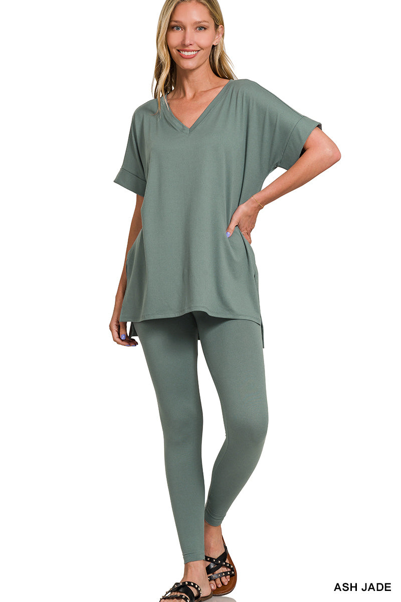 Brushed dty microfiber loungewear set