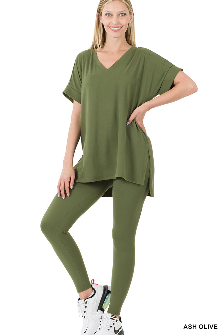 Brushed dty microfiber loungewear set