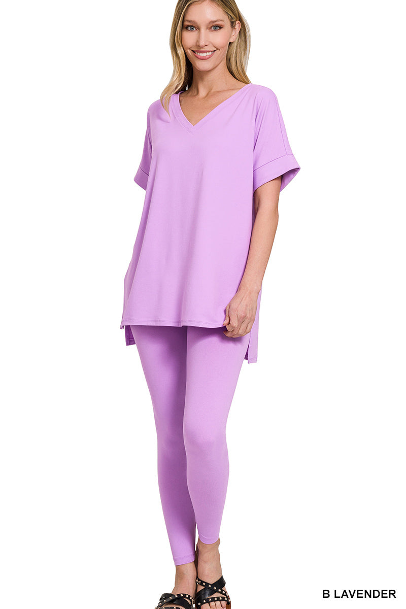 Brushed dty microfiber loungewear set