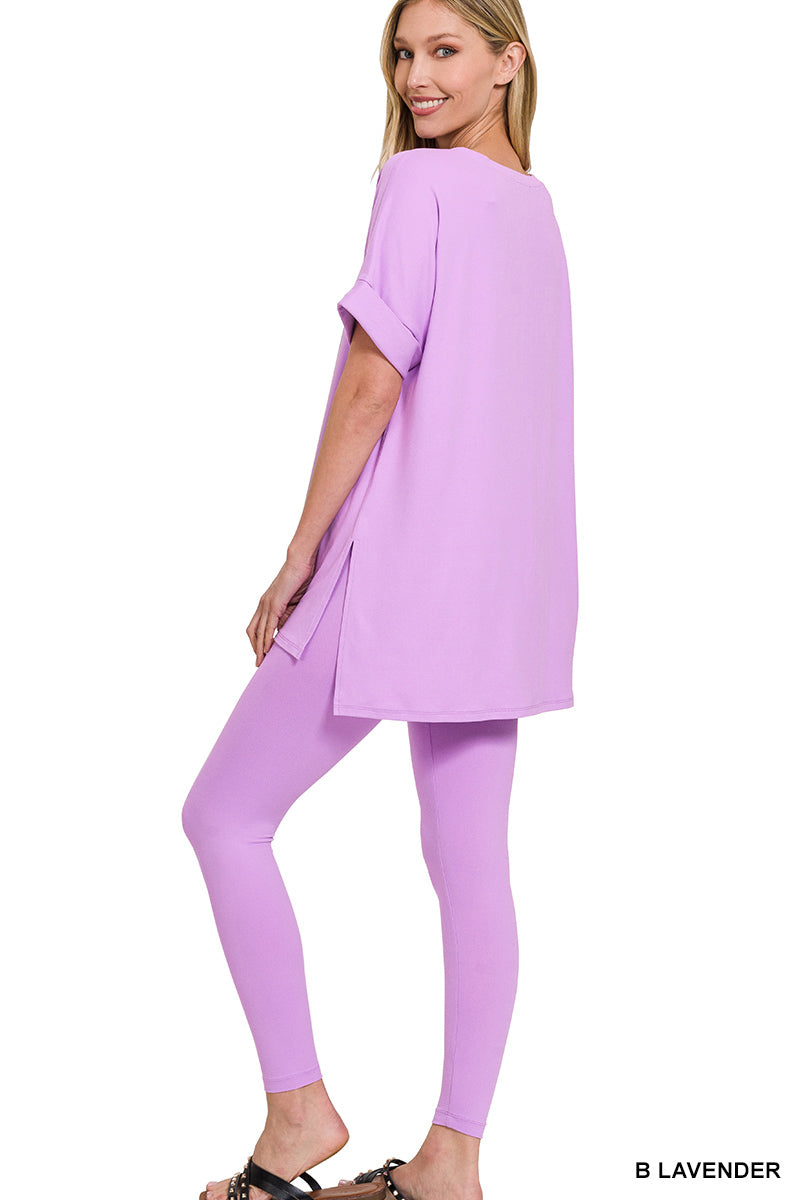 Brushed dty microfiber loungewear set