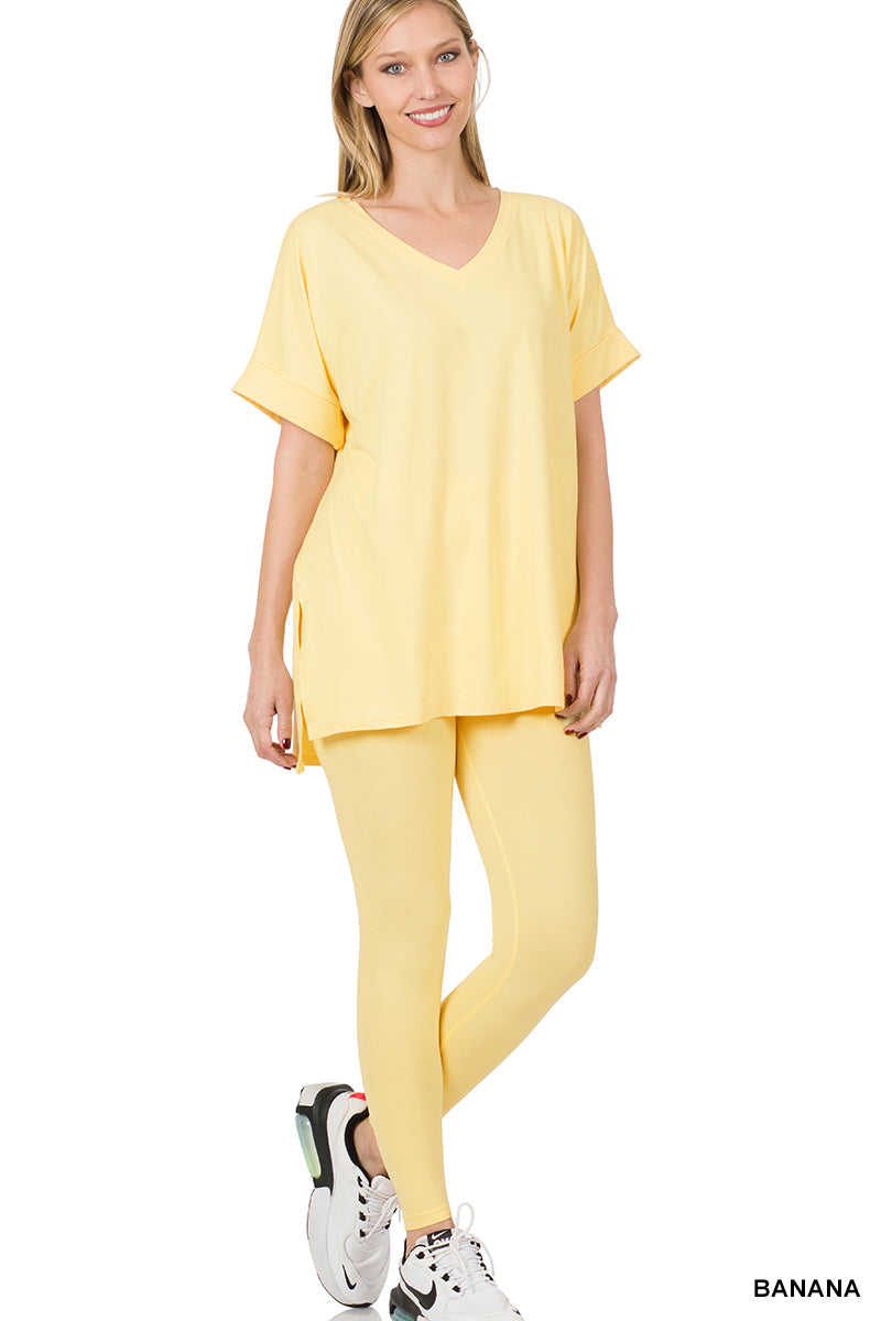 Brushed dty microfiber loungewear set