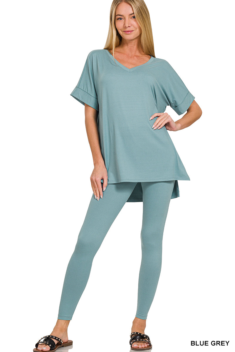 Brushed dty microfiber loungewear set