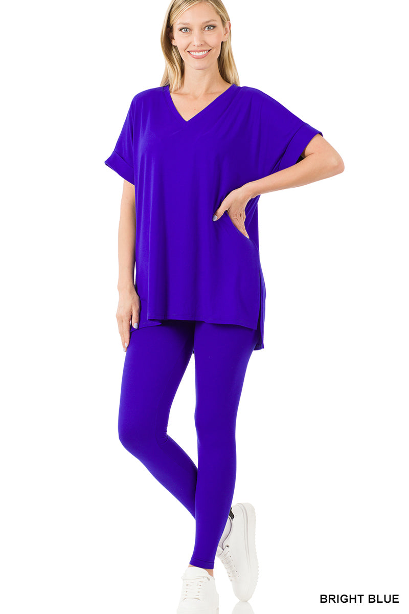 Brushed dty microfiber loungewear set