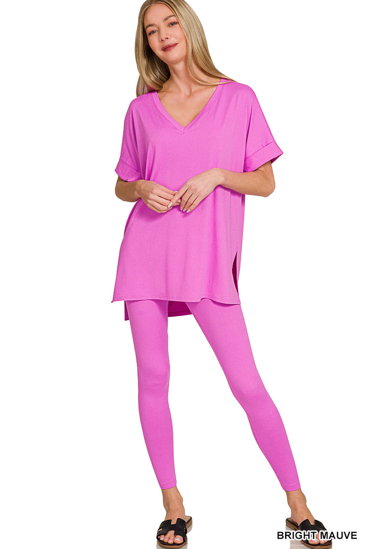 Brushed dty microfiber loungewear set