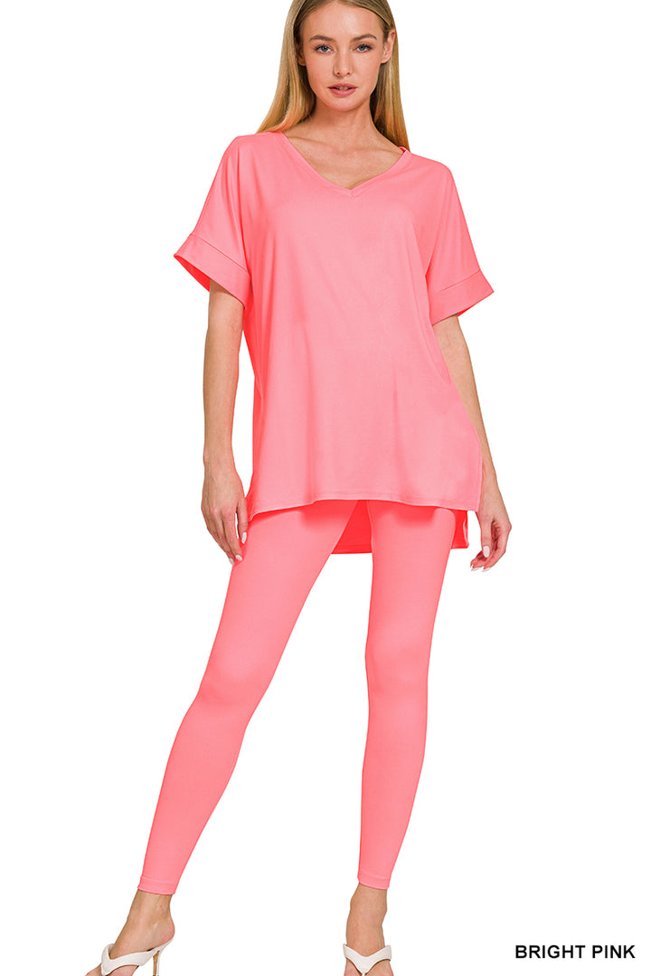 Brushed dty microfiber loungewear set