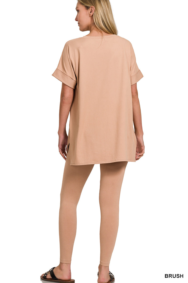 Brushed dty microfiber loungewear set