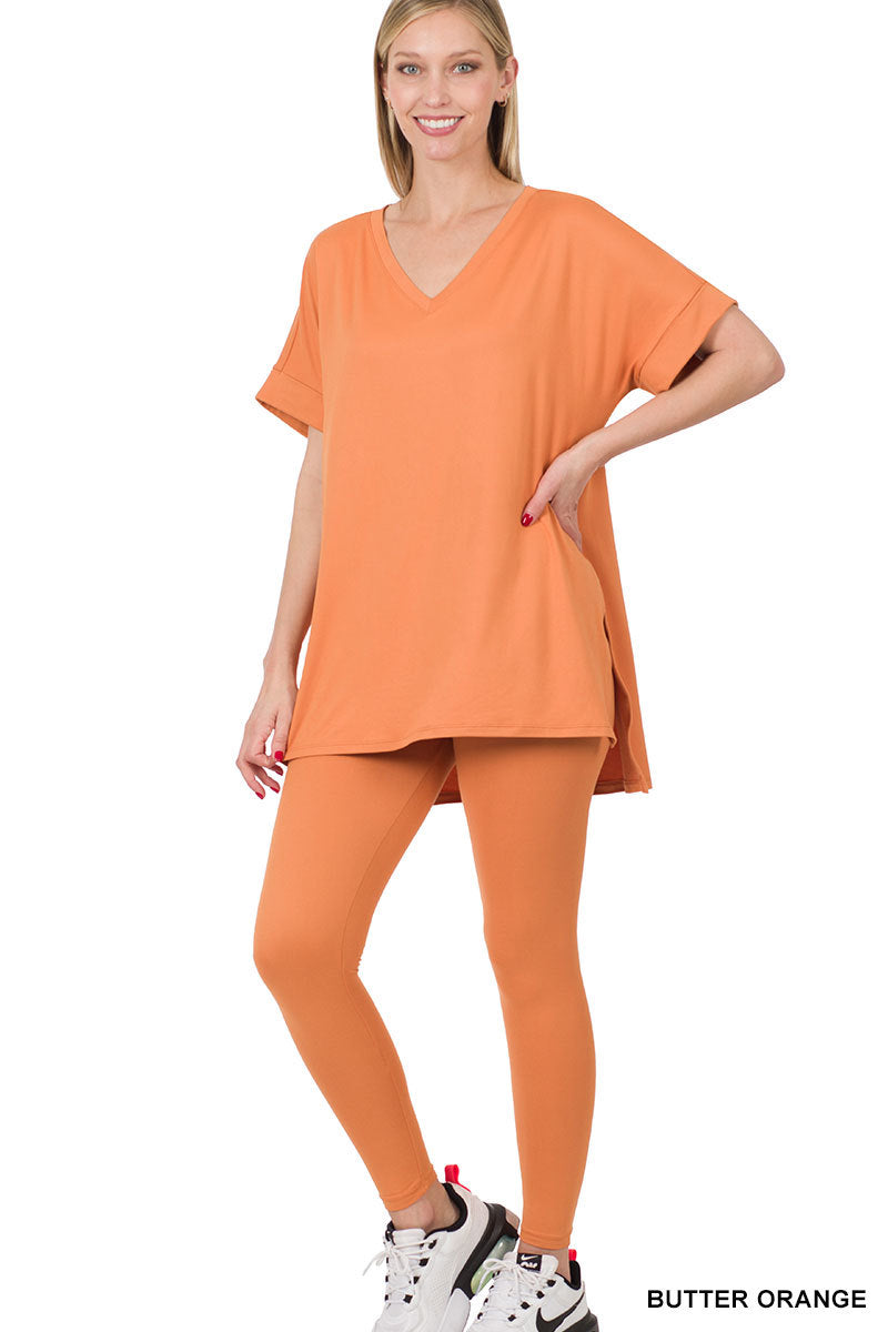 Brushed dty microfiber loungewear set