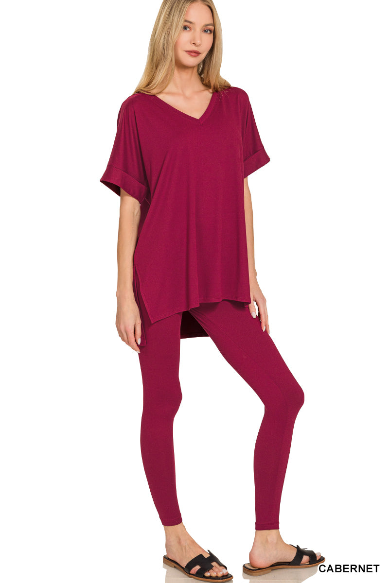 Brushed dty microfiber loungewear set