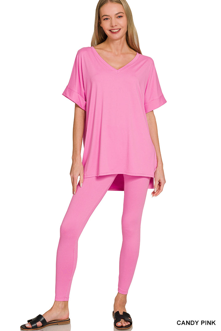 Brushed dty microfiber loungewear set