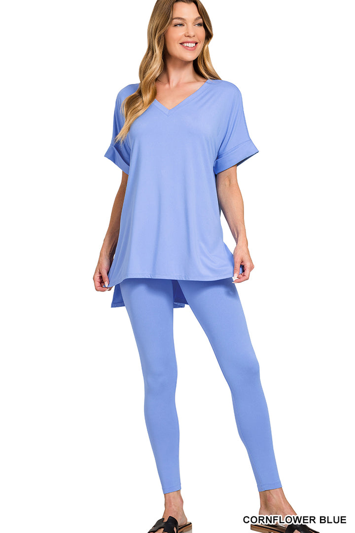 Brushed dty microfiber loungewear set
