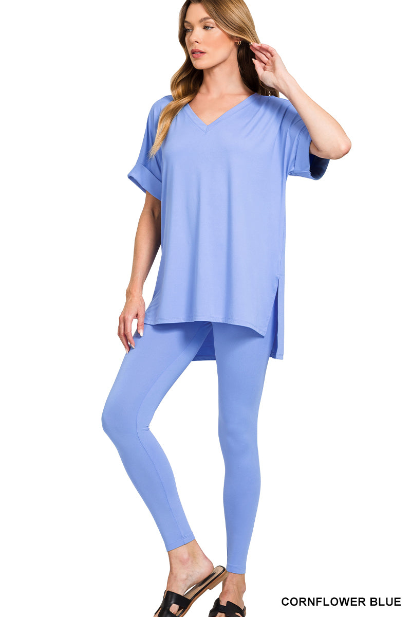 Brushed dty microfiber loungewear set