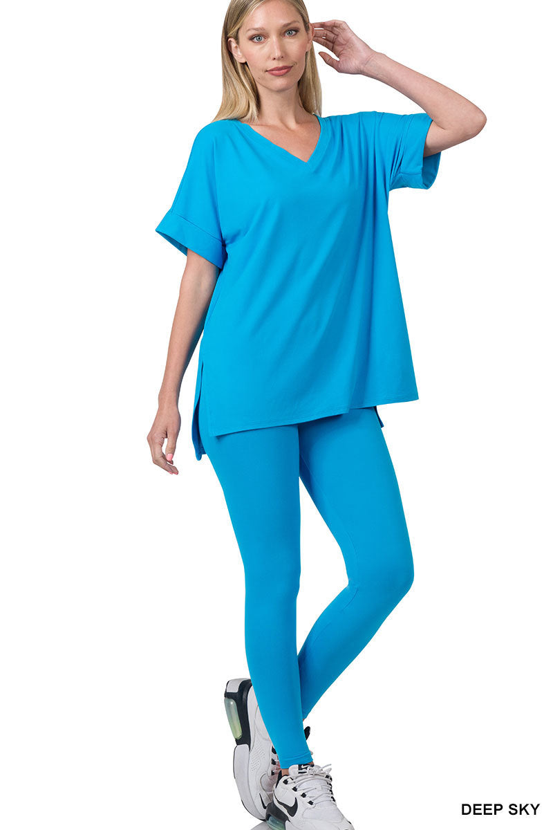 Brushed dty microfiber loungewear set