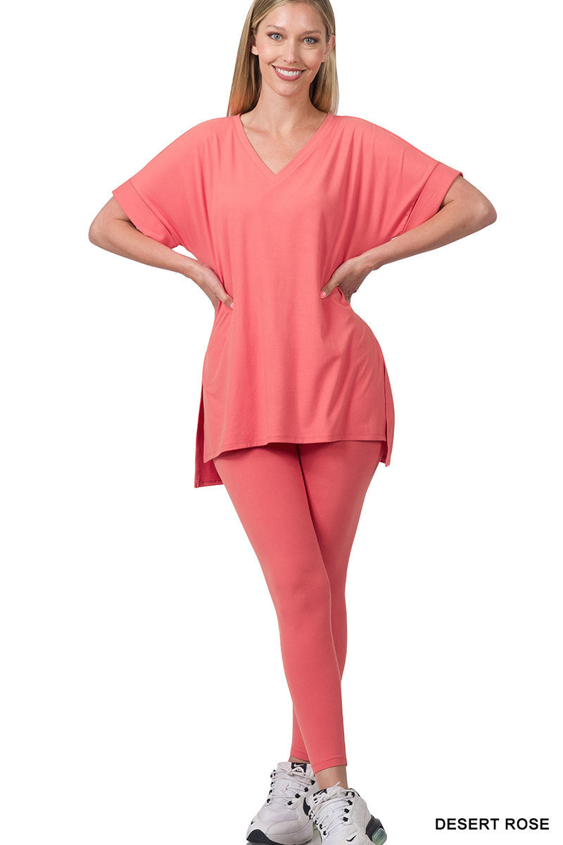 Brushed dty microfiber loungewear set