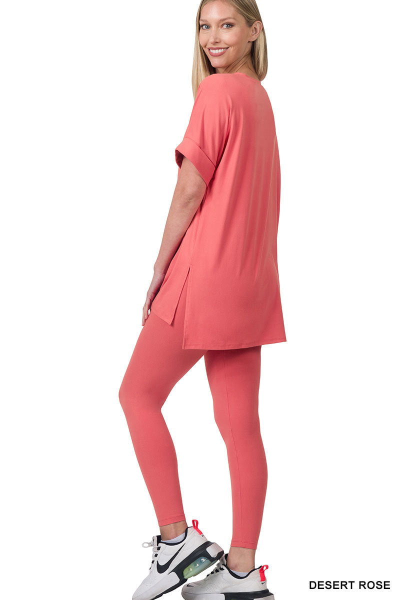 Brushed dty microfiber loungewear set