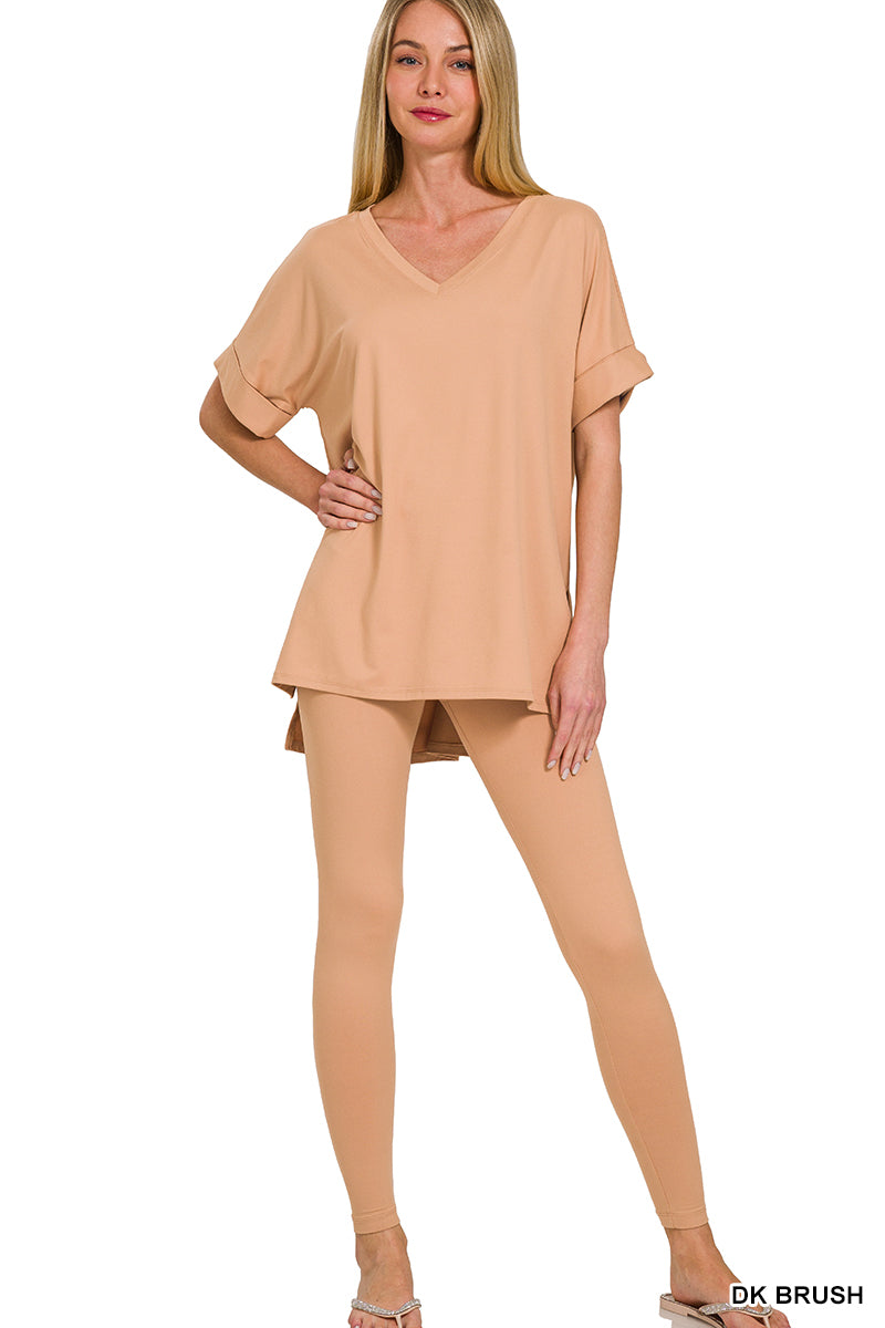 Brushed dty microfiber loungewear set