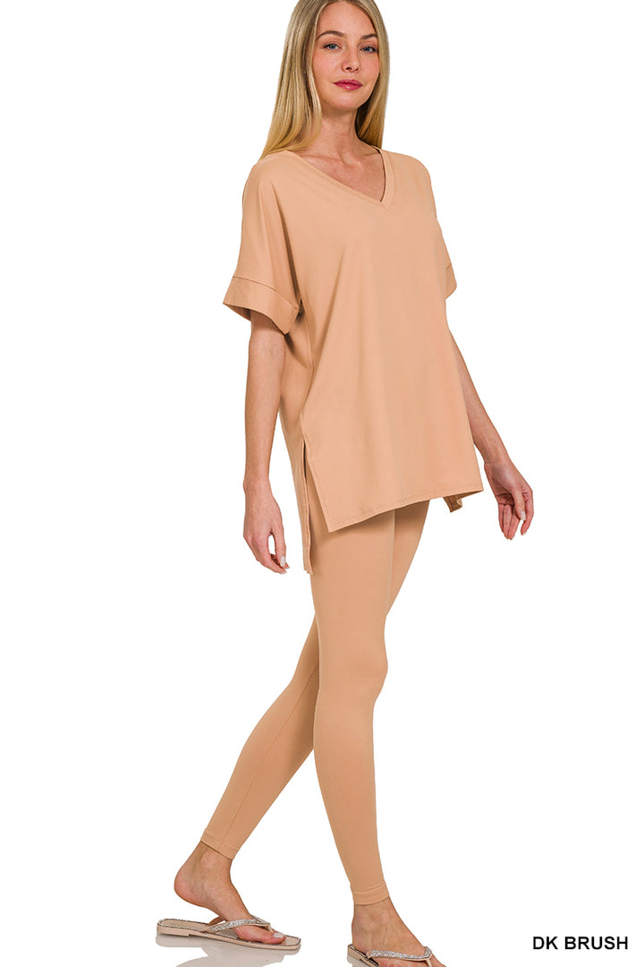 Brushed dty microfiber loungewear set