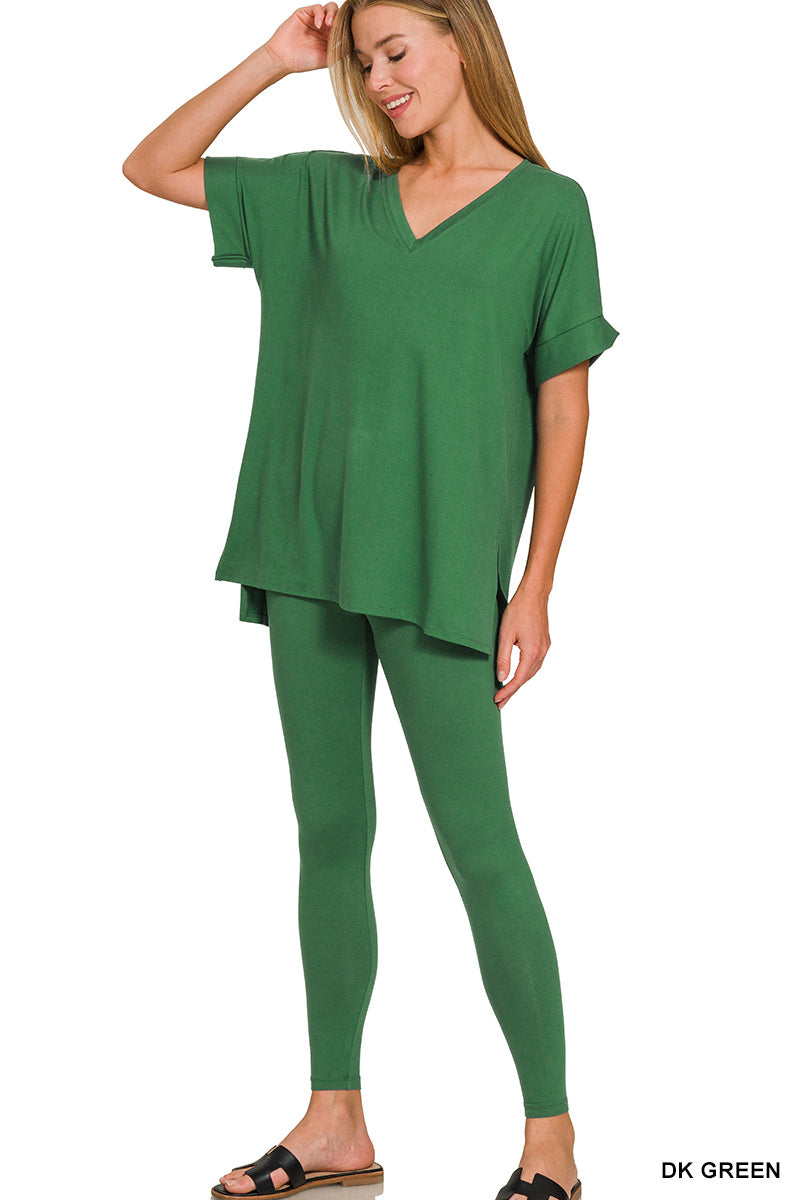 Brushed dty microfiber loungewear set