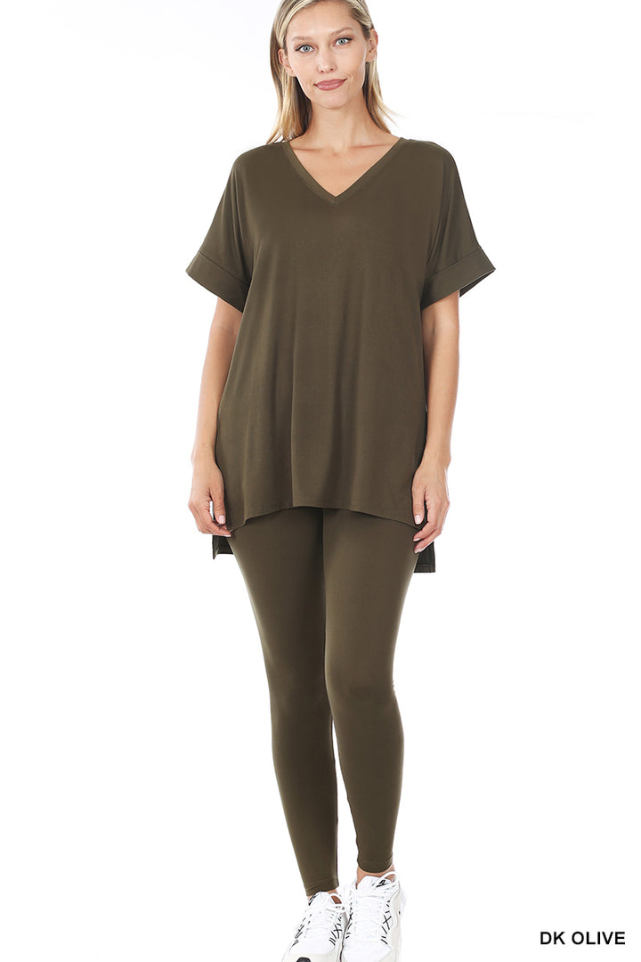 Brushed dty microfiber loungewear set