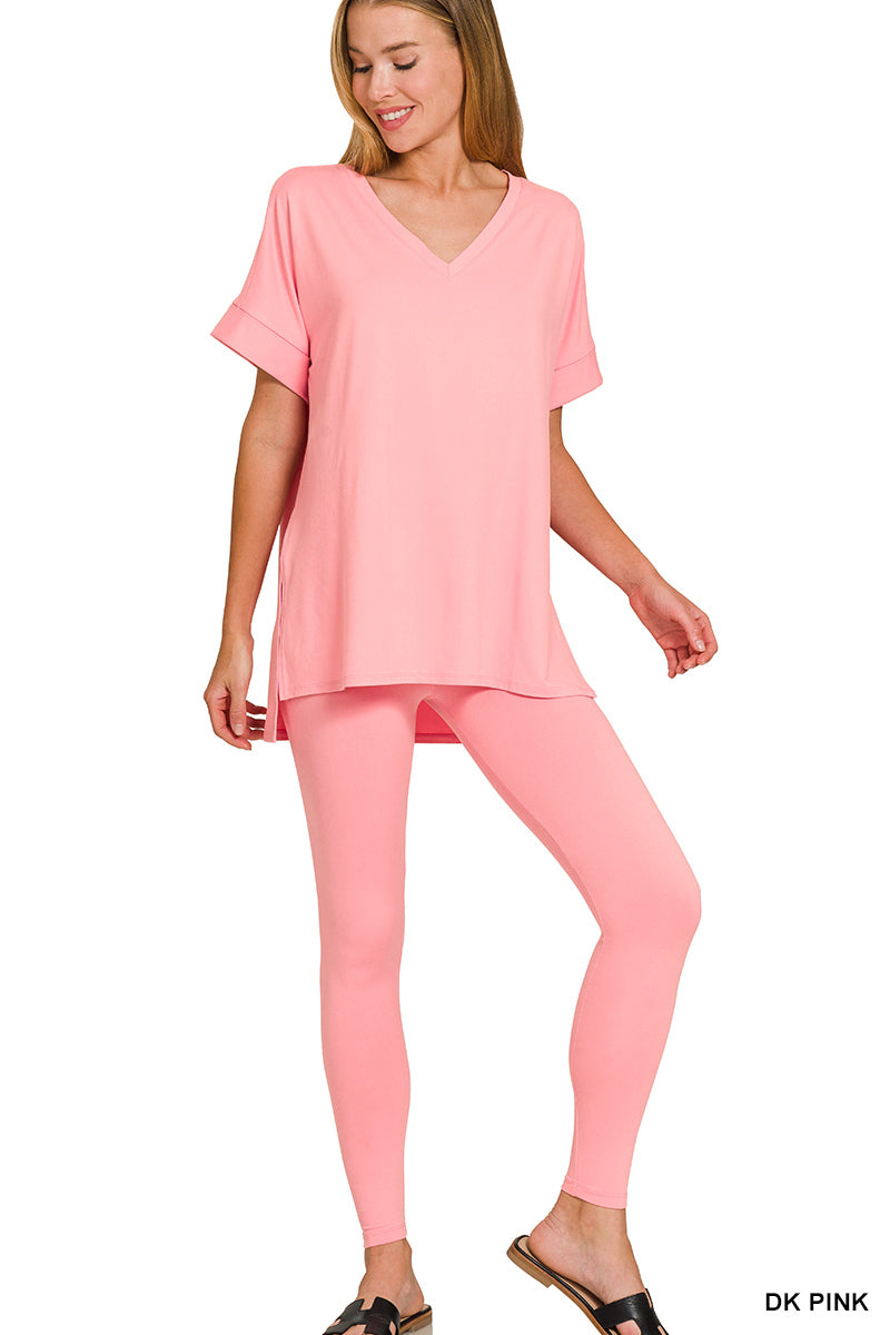 Brushed dty microfiber loungewear set