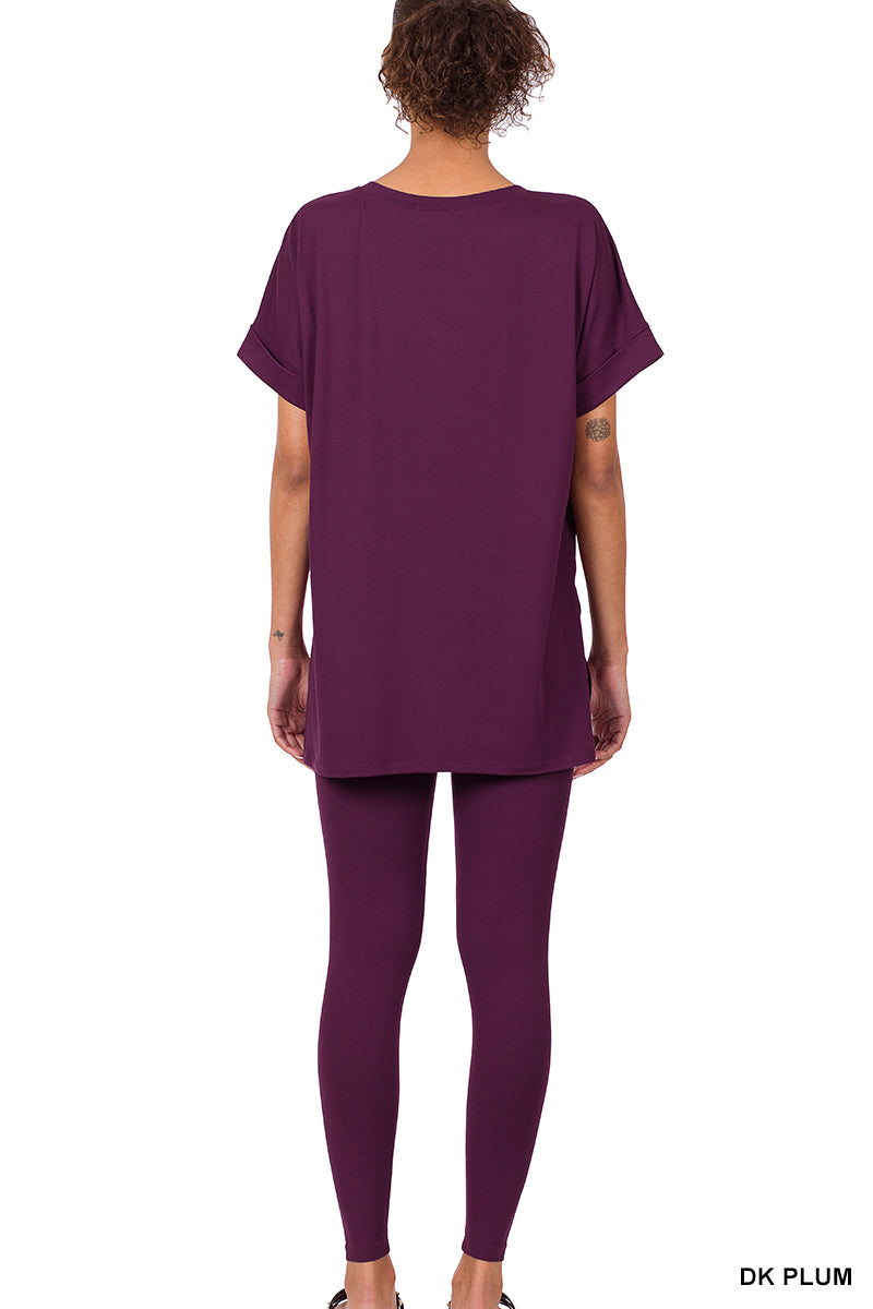Brushed dty microfiber loungewear set