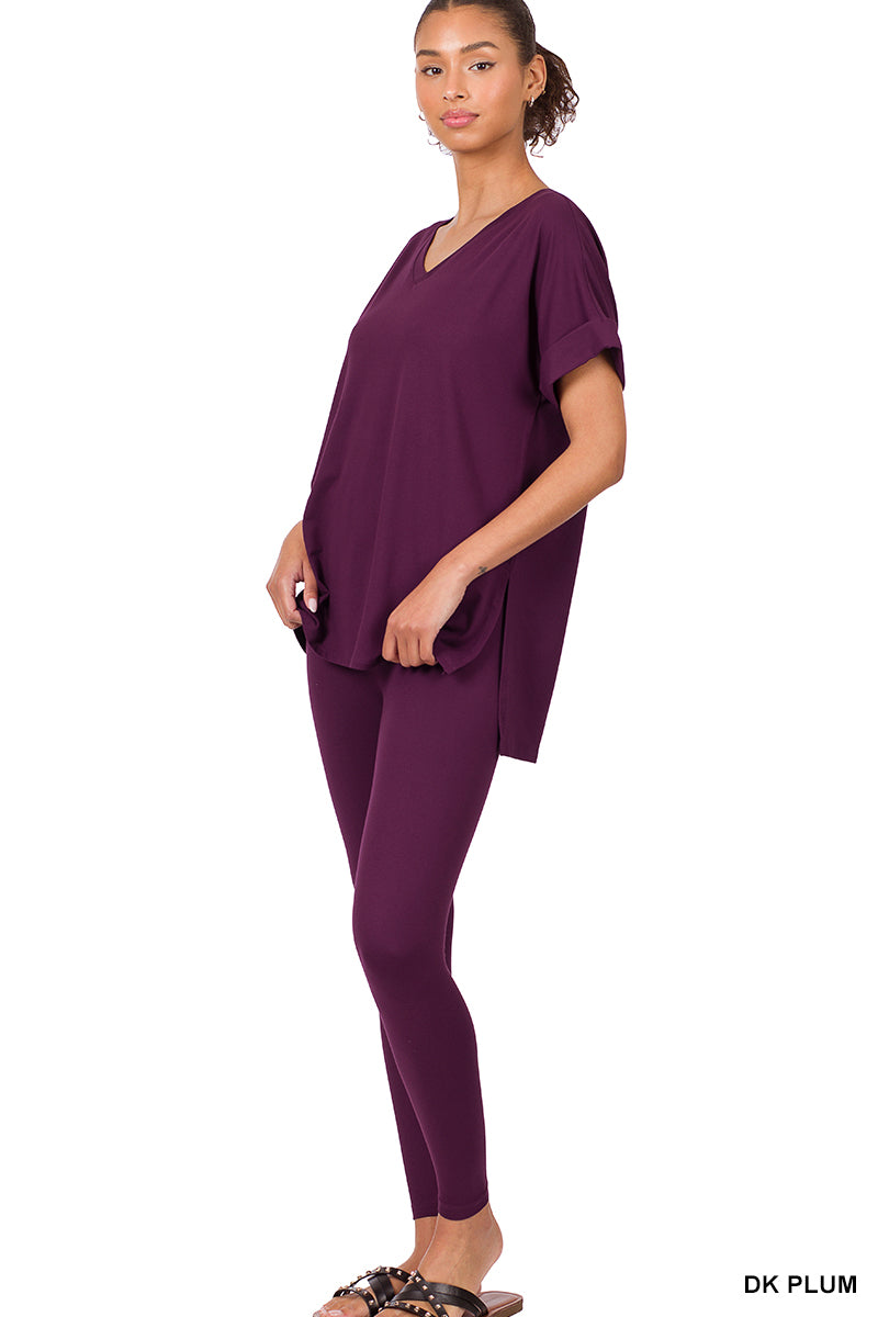 Brushed dty microfiber loungewear set