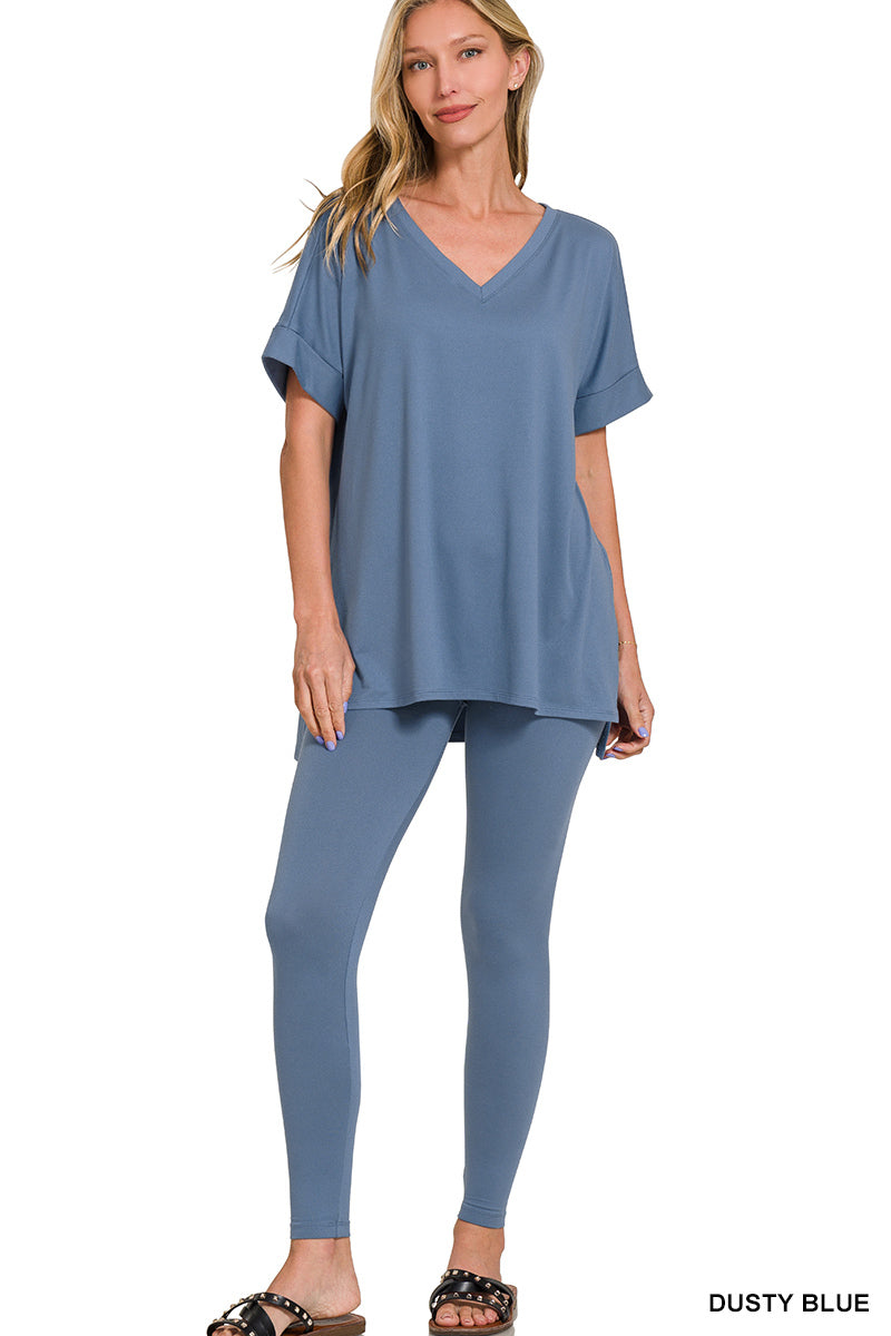 Brushed dty microfiber loungewear set