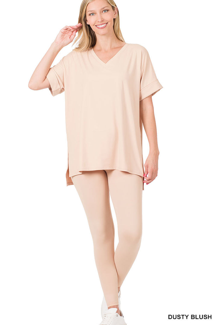 Brushed dty microfiber loungewear set