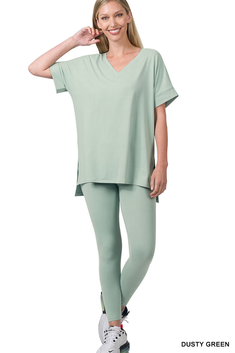 Brushed dty microfiber loungewear set