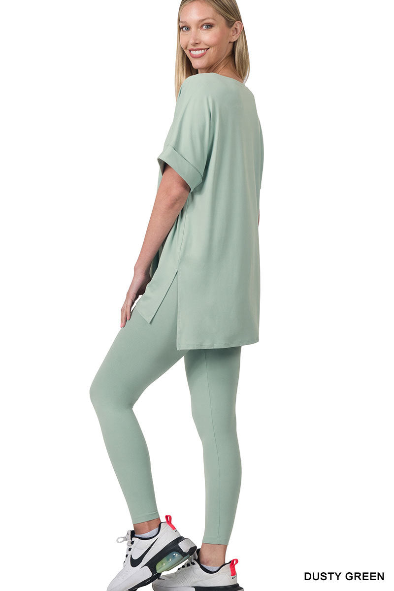 Brushed dty microfiber loungewear set