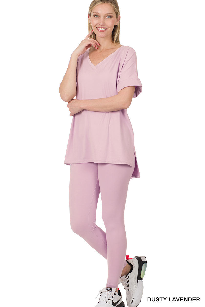 Brushed dty microfiber loungewear set