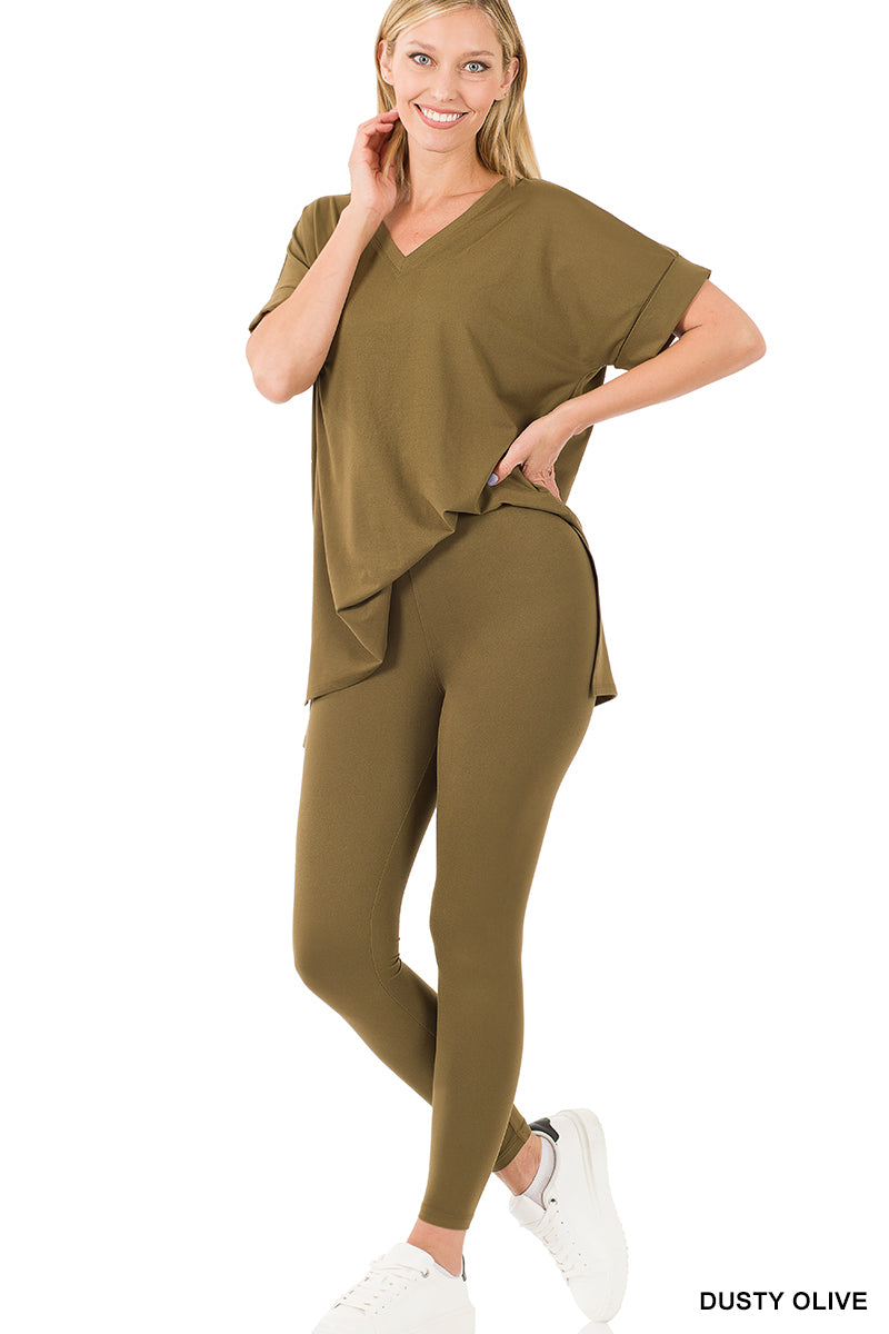 Brushed dty microfiber loungewear set