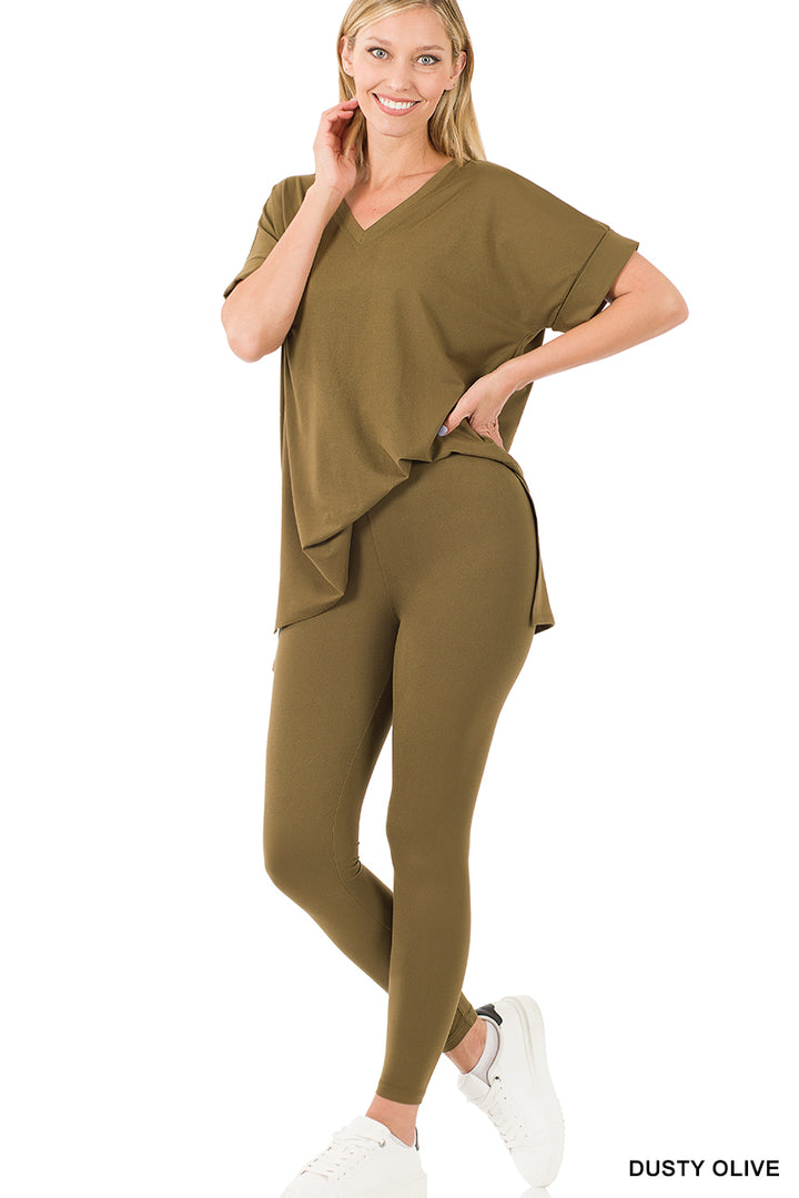 Brushed dty microfiber loungewear set