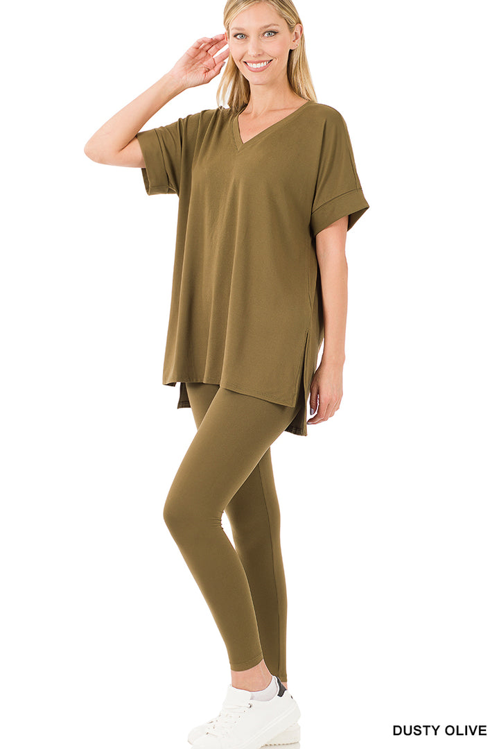 Brushed dty microfiber loungewear set