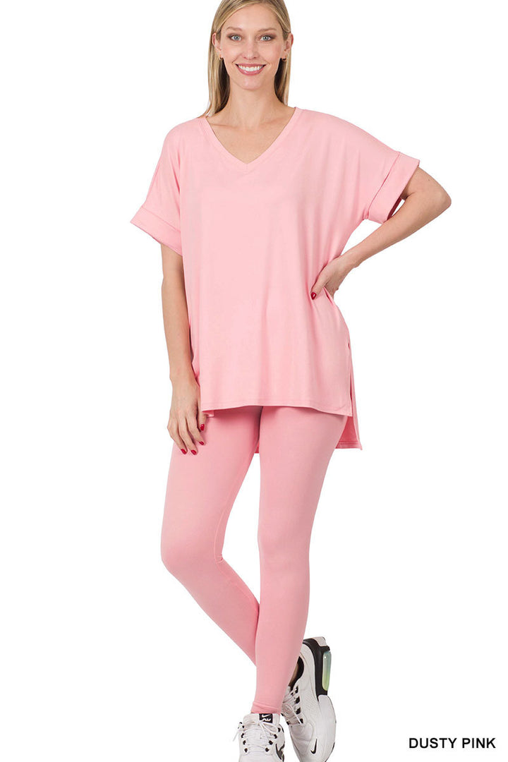 Brushed dty microfiber loungewear set