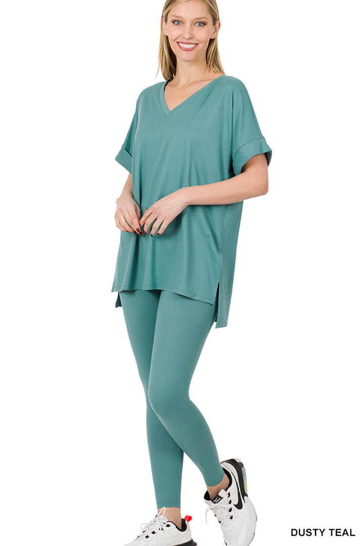 Brushed dty microfiber loungewear set
