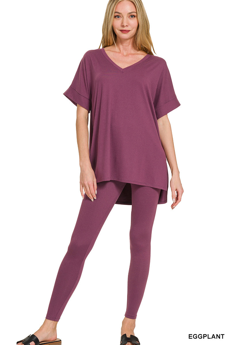 Brushed dty microfiber loungewear set