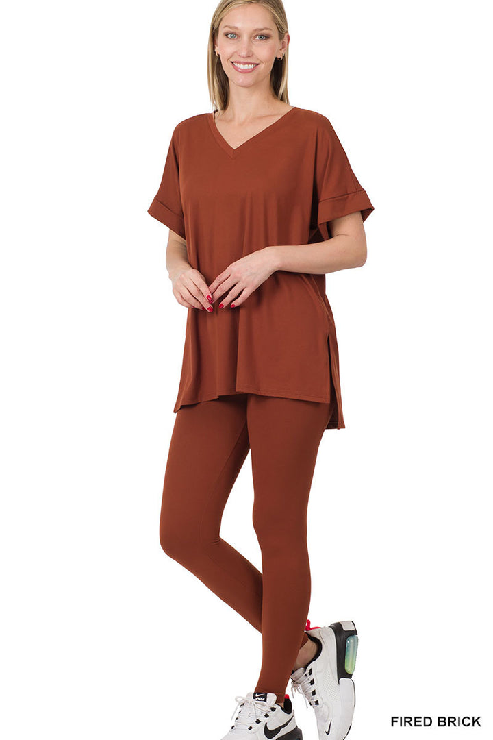 Brushed dty microfiber loungewear set