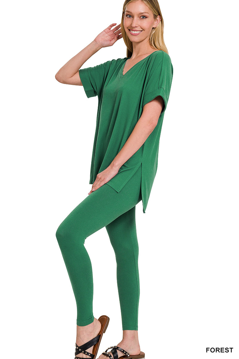 Brushed dty microfiber loungewear set